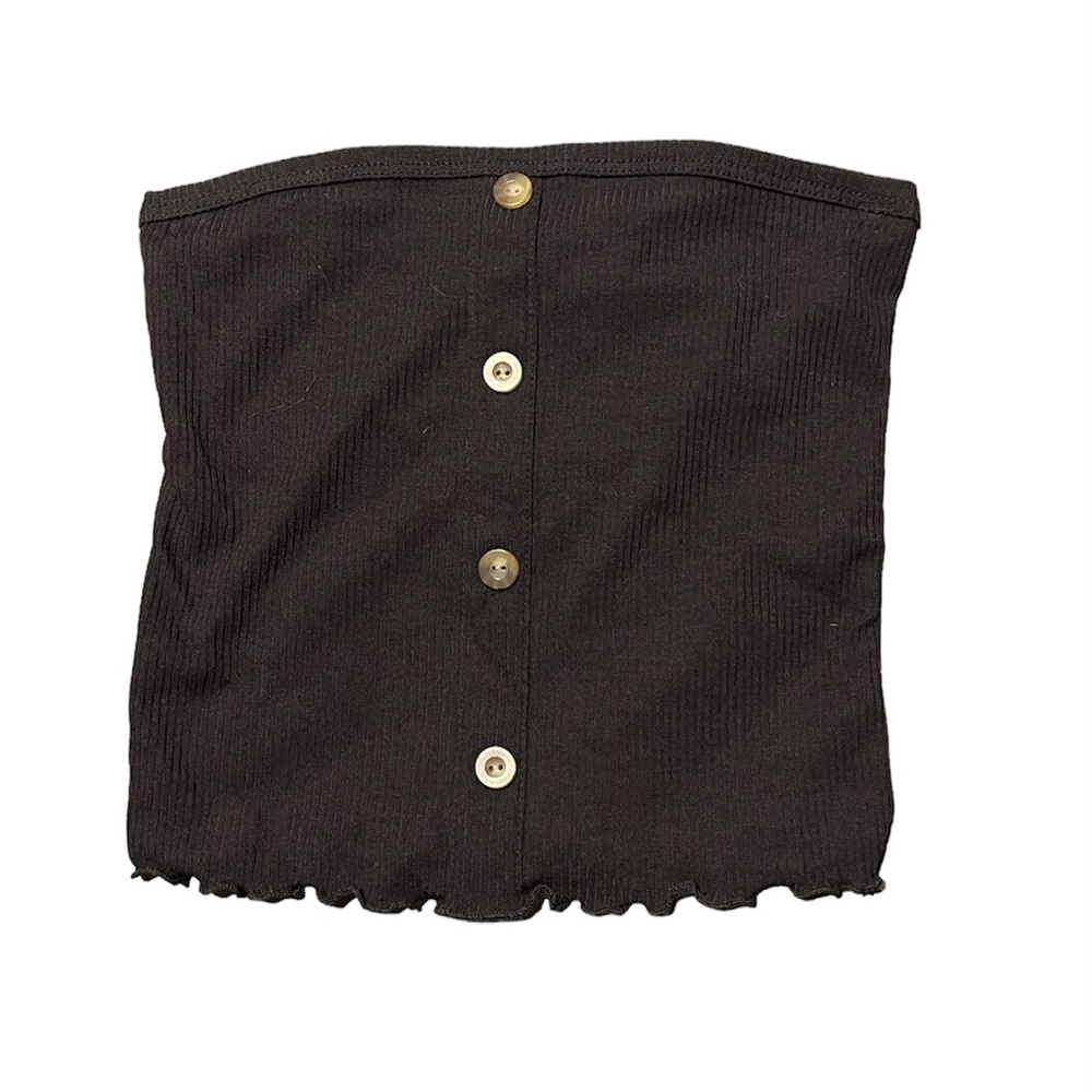 Black Tube top w/ Buttons